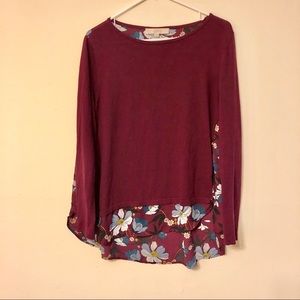 LOFT Mixed Media Blouse